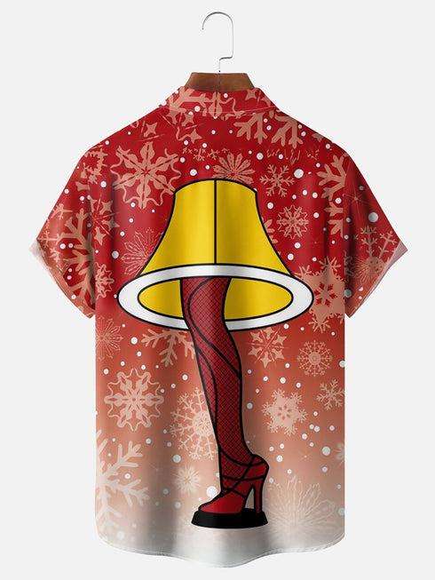 Men's Christmas Funny Graphic Short Sleeve Hawaiian Shirt